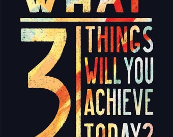 Here's an alt tag for the image: `Motivational poster: 3 things to achieve today`